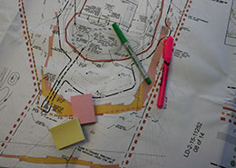 plan with markers on it